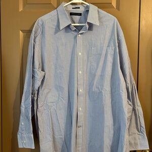 Tommy Hilfiger Light Blue and White Striped Dress Shirt